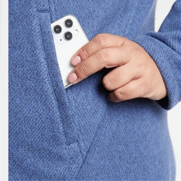 Like New - Athleta Blue Stroll Fleece Zip Jacket - size S - Picture 2 of 6